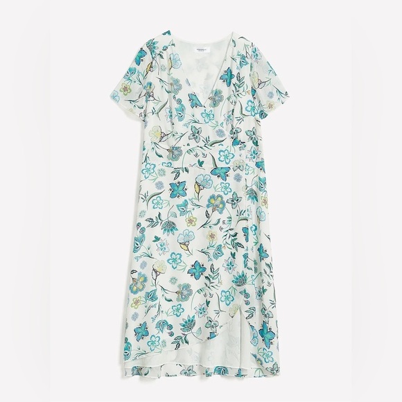 Addition Elle Responsible, Floral Asymmetrical Wrap Midi Dress Size 18 NWOT - Picture 5 of 16